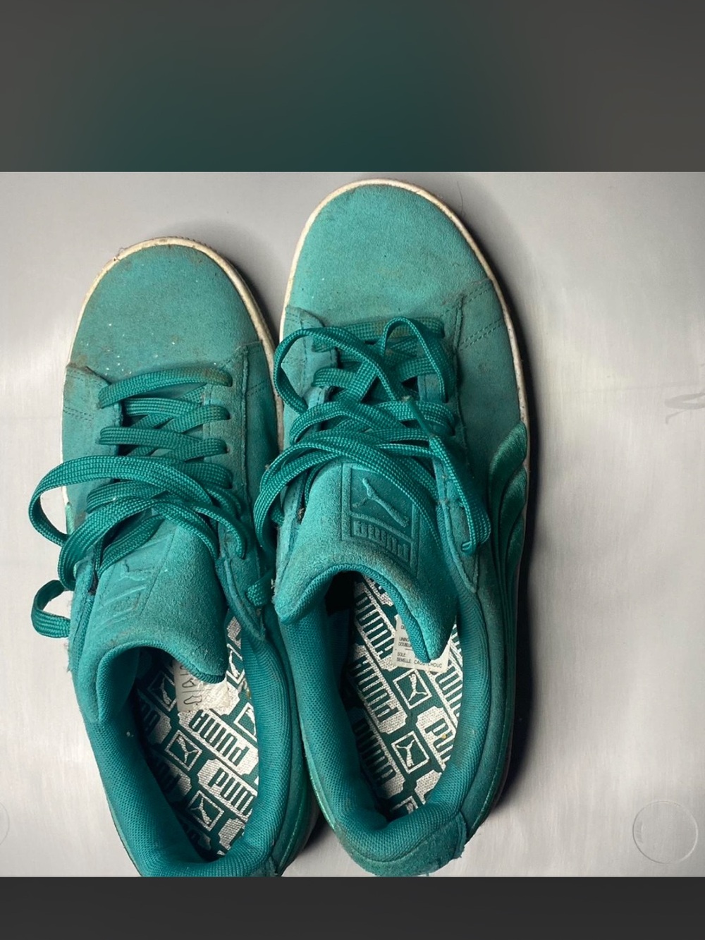 Puma Teal Green Women's Suede Sneakers